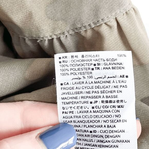 Banana Republic Women's Blouse Camo Long Bell Sleeves Top Green Size Small - Picture 5 of 8